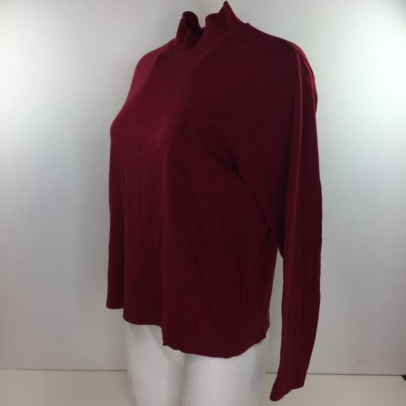 Jennifer Moore Women Red Knit Turtleneck Sweater Winter Cozy Comfy Size M Medium - Picture 3 of 10